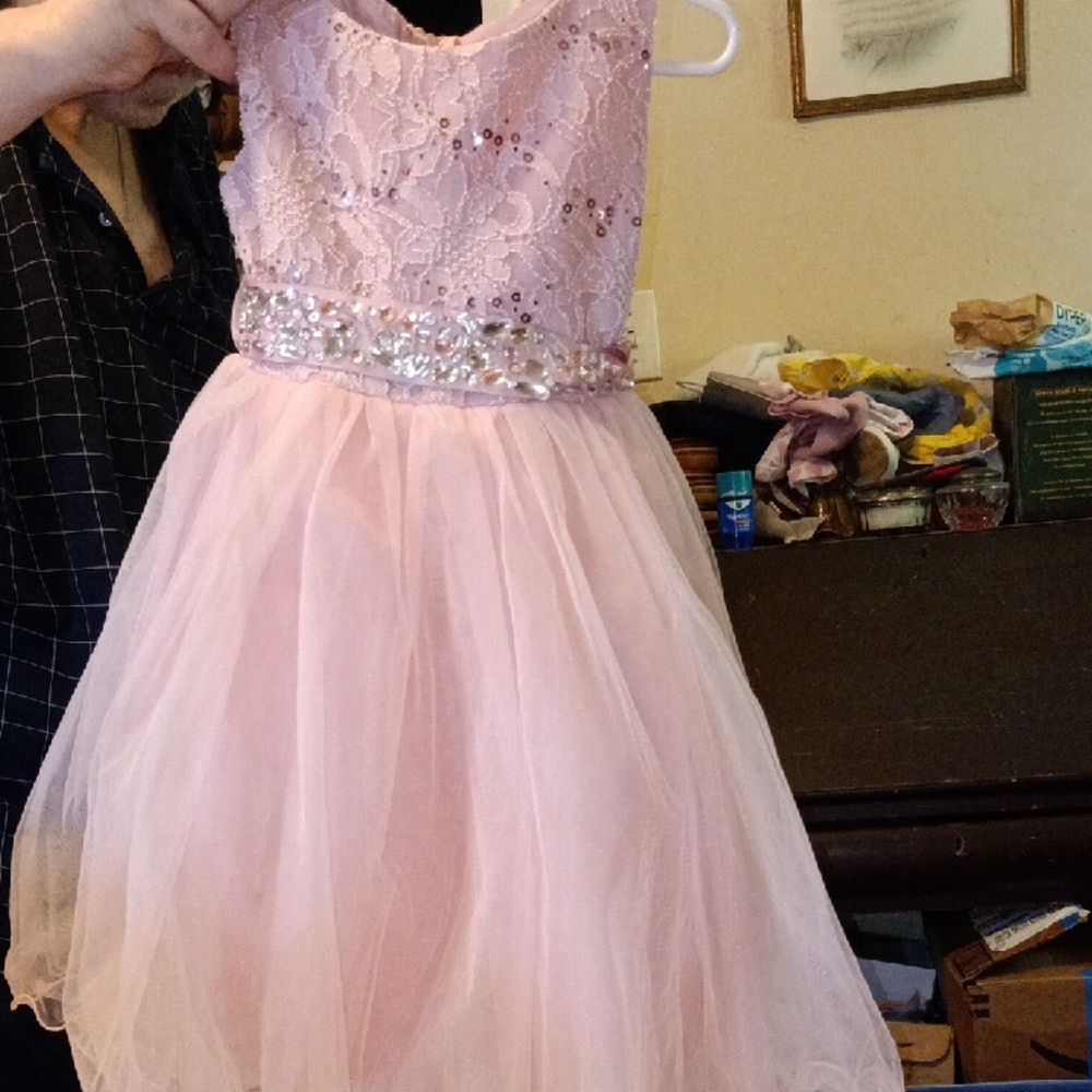Pink Lace Girls  Dress By Joykids Size 2